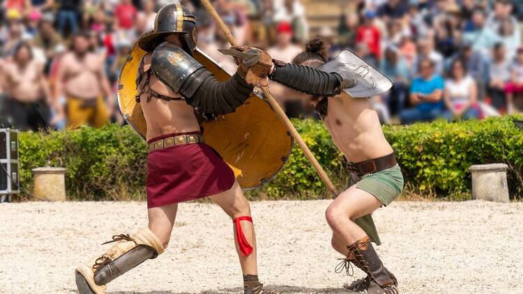 Gladiadores luchando. Museo Arqueológico y Paleontológico de la Comunidad de Madrid