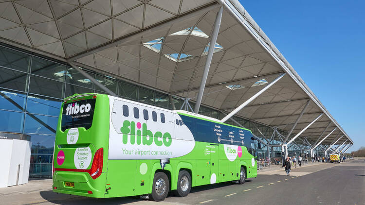 Flibco coach at London Stansted Airport