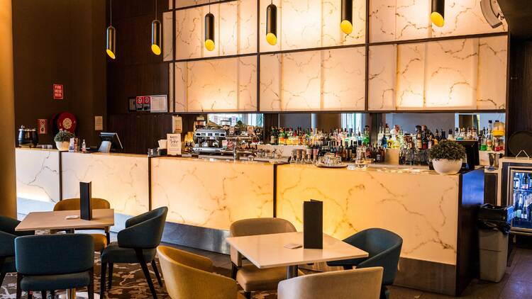 A bar in a hotel