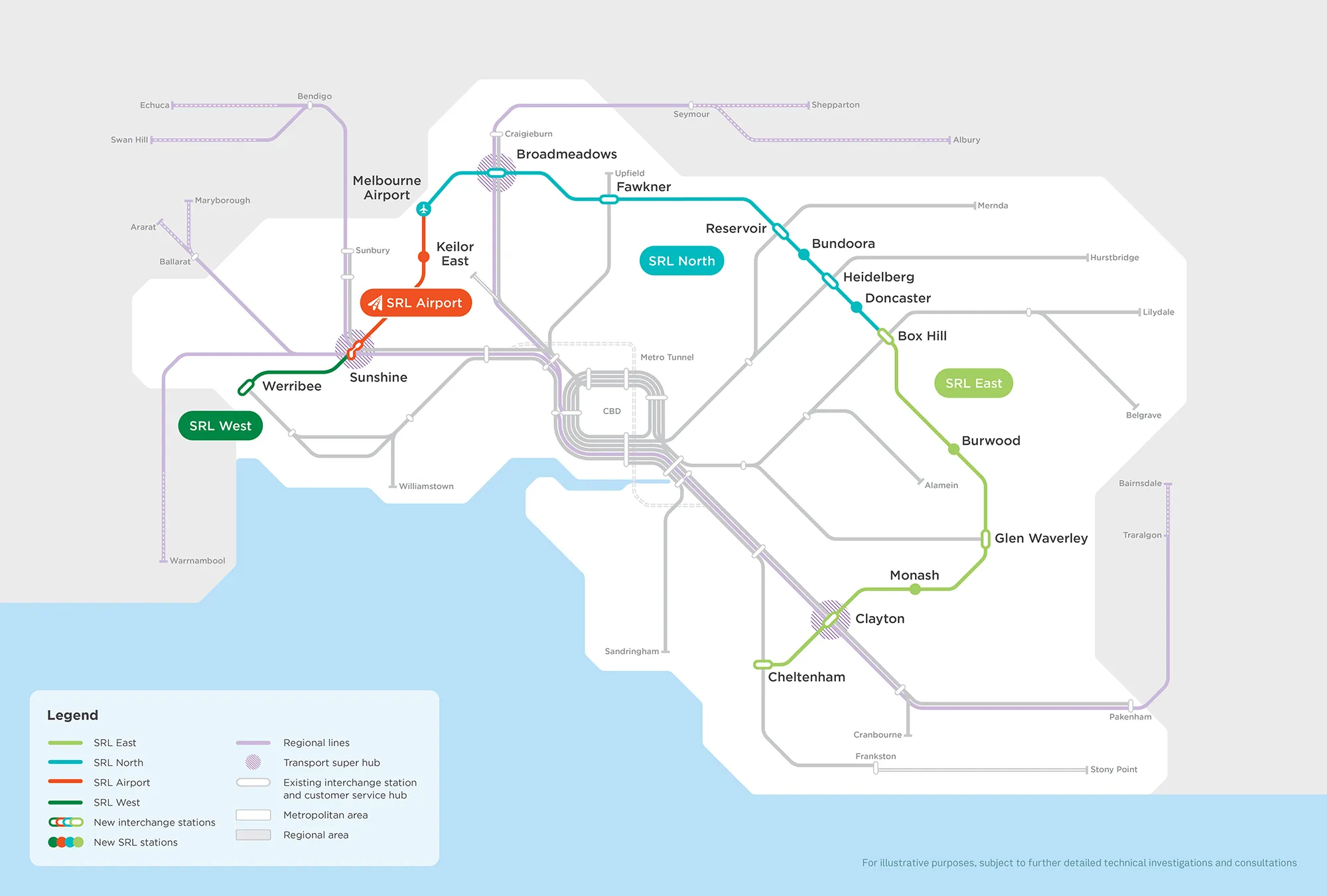 A map of the future Suburban Rail Loop