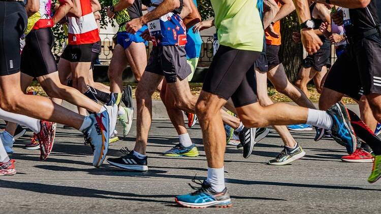 Stock image of runners in a race