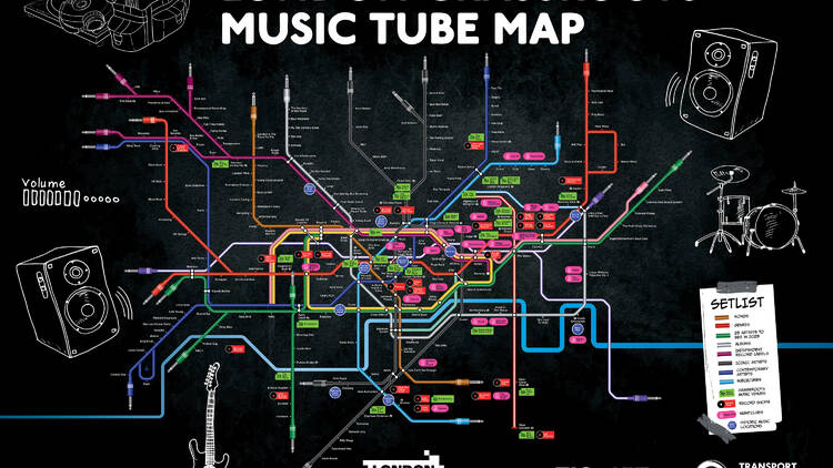 London grassroots music tube map 