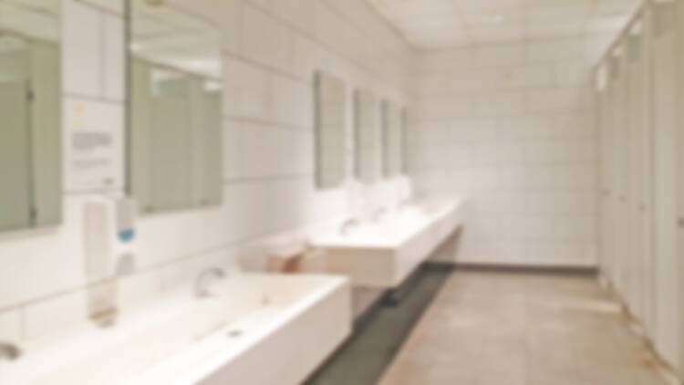 A clean public restroom