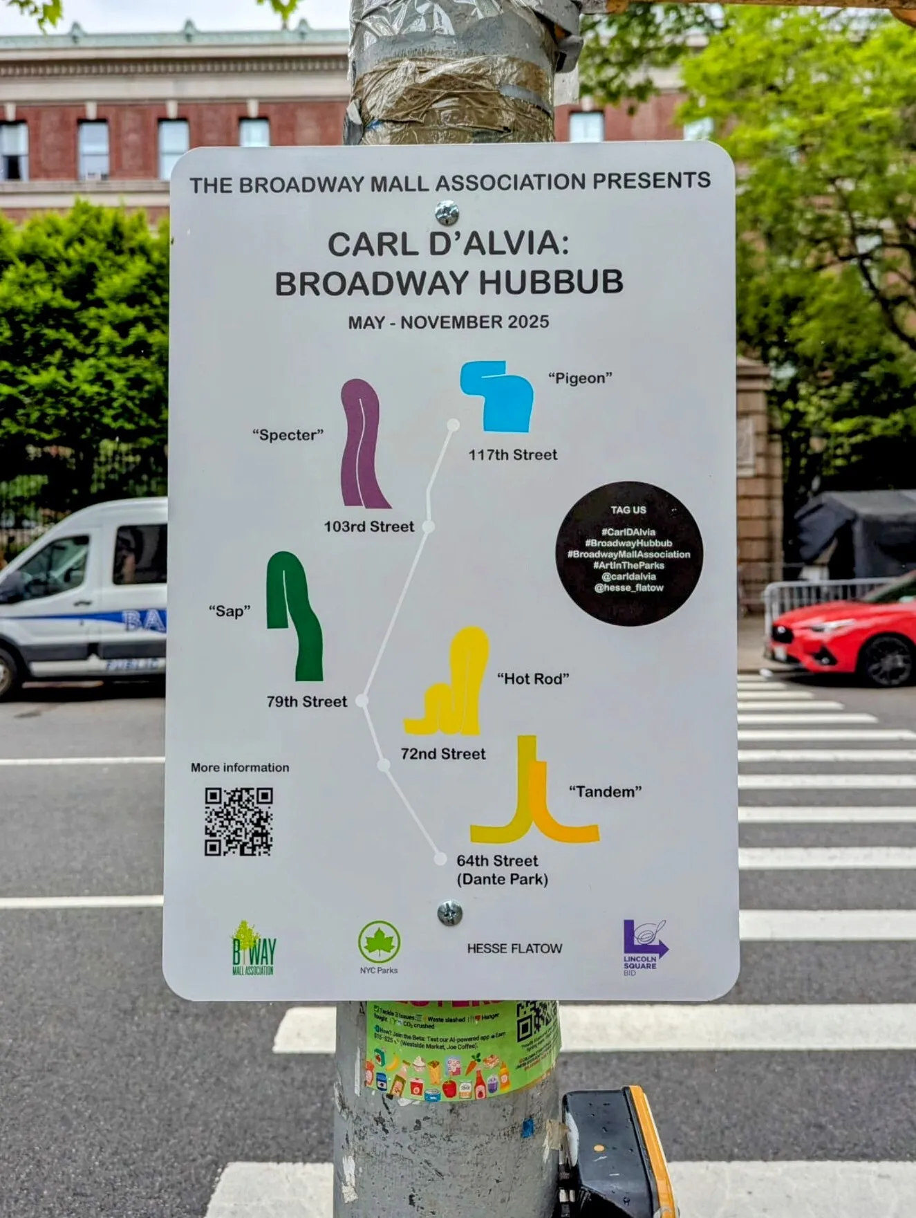 sign showing sculptures