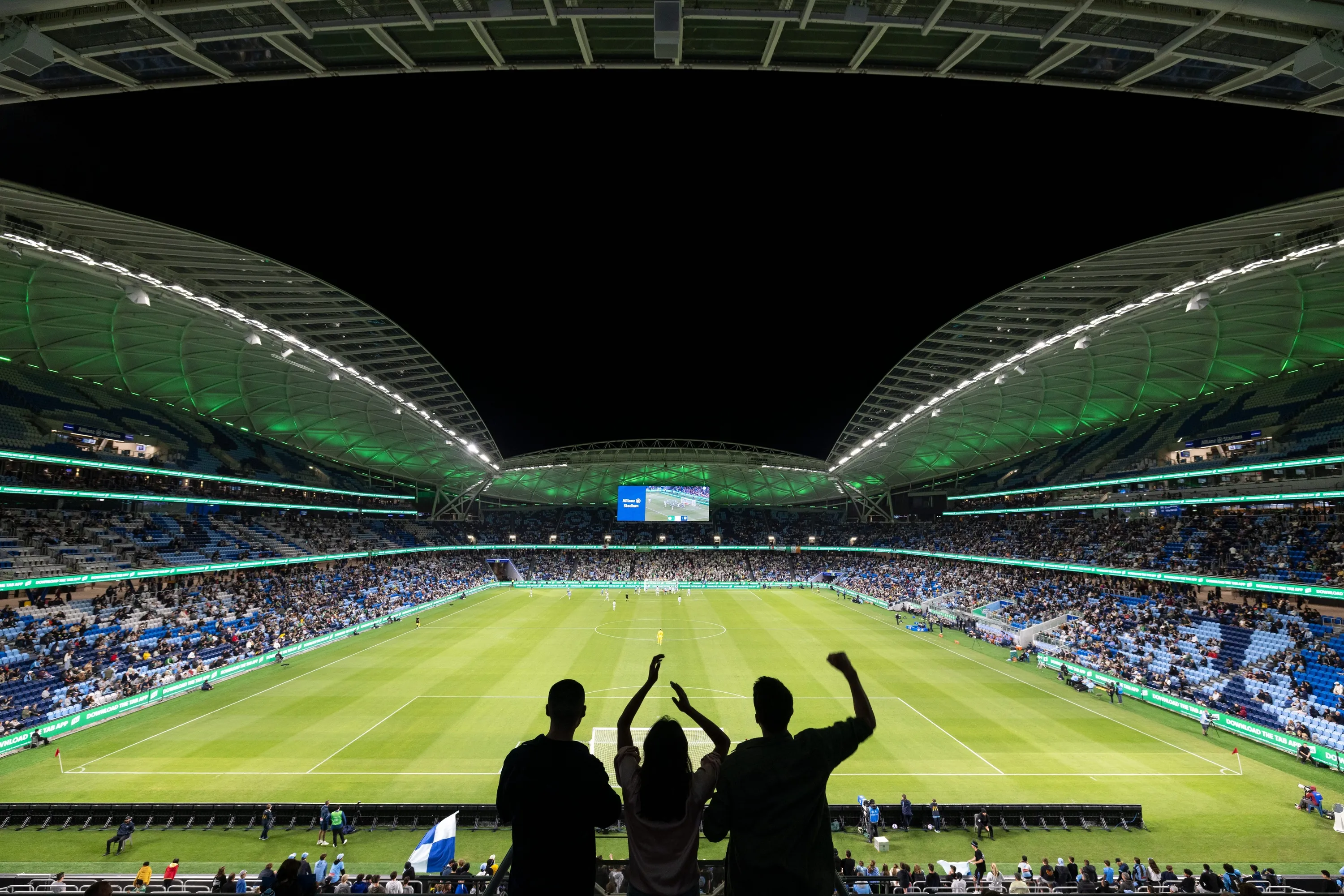 Friends enjoying a game at Allianz Stadium, Moore Park