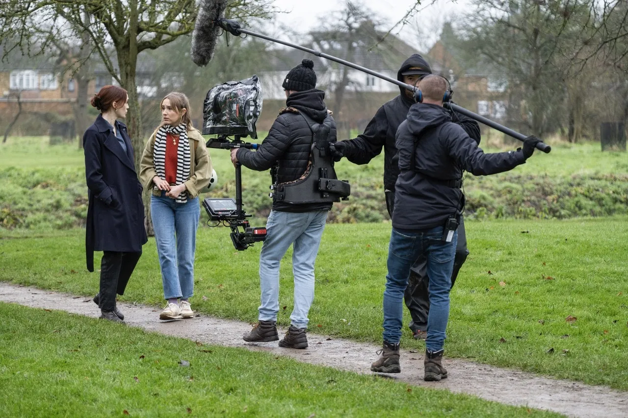 Charlotte Ritchie and Rose Ayling-Ellis film on location for Code of Silence