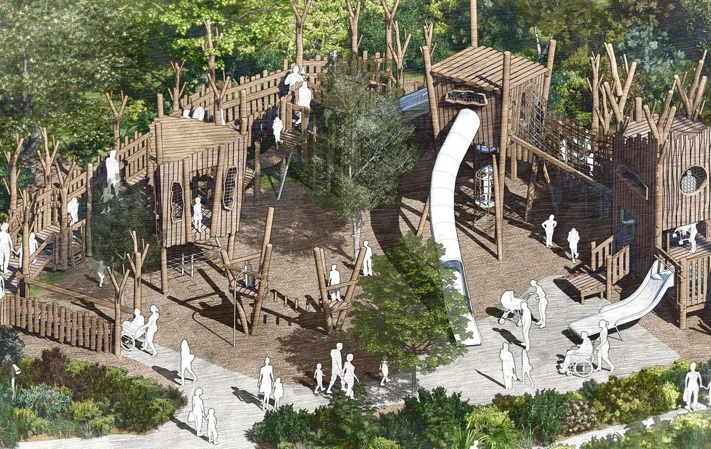 Illustration of plans for new galleon at Princess Diana Memorial playground 