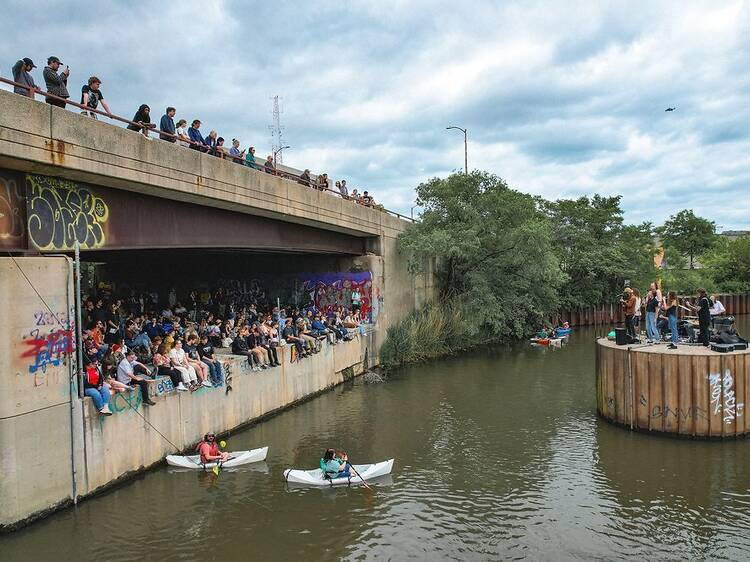 Chicago's Secret River shows are back under the Belmont Avenue bridge this summer Chicago's Secret River shows are back under the Belmont Avenue bridge this summer