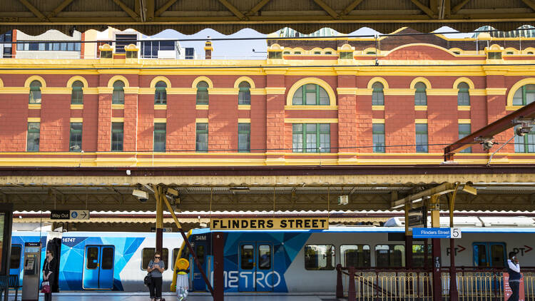 A platform at Flinders Street Station.