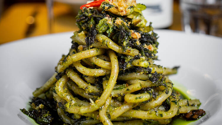 Pici con cicoria at Trattoria Pennestri