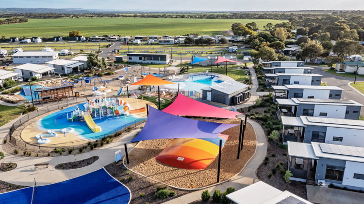 Aerial view of Discovery Parks - Goolwa