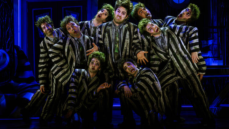 Multiple Beetlejuice characters in Beetlejuice the Musical.