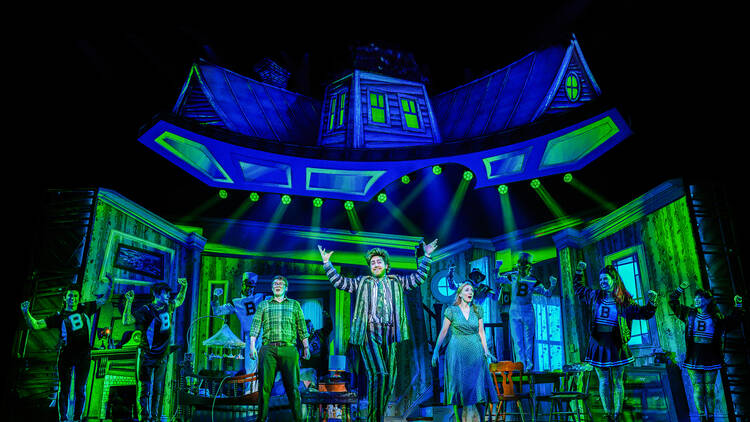 An all-cast scene from Beetlejuice the Musical.