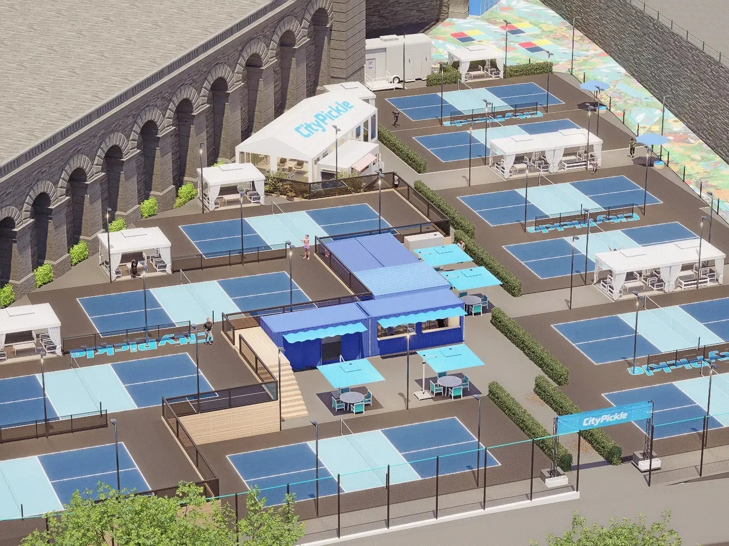 Renderings of CityPickle Brooklyn Bridge