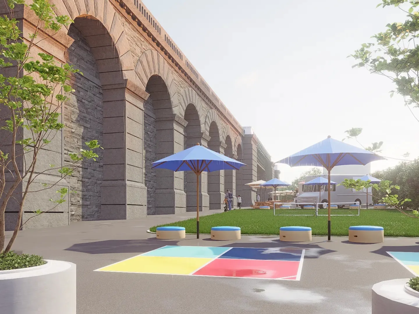 Renderings of CityPickle Brooklyn Bridge