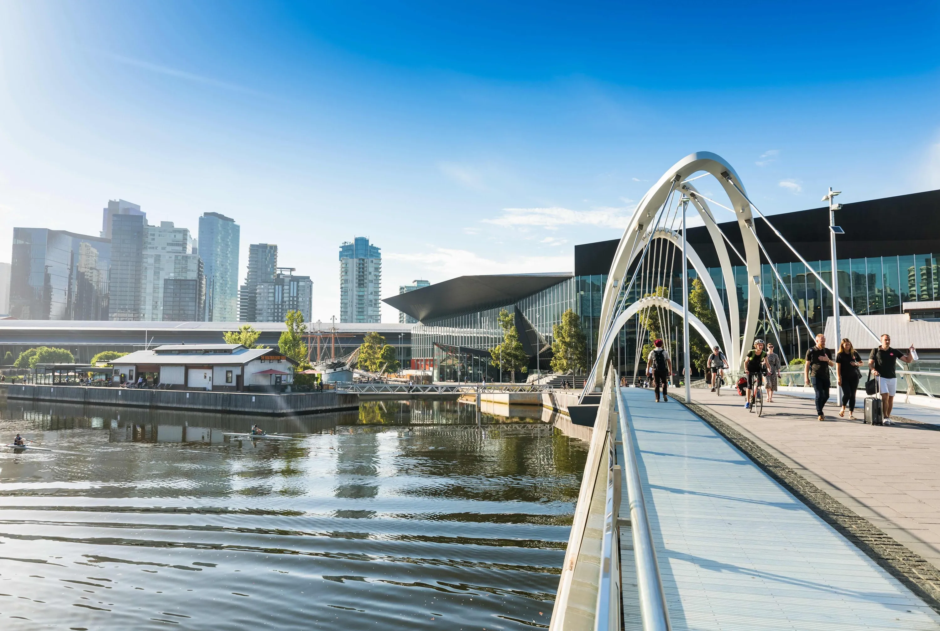 View of Southbank and Melbourne Convention and Exhibition Centre (MCEC) from Bridge