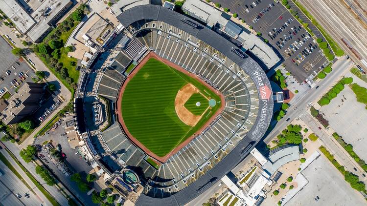 Aerial view of Rate Field in Chicago