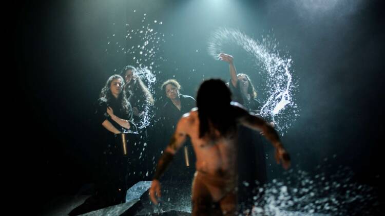 See a powerful visual theatre performance by Palestinian company Khashabi Ensemble