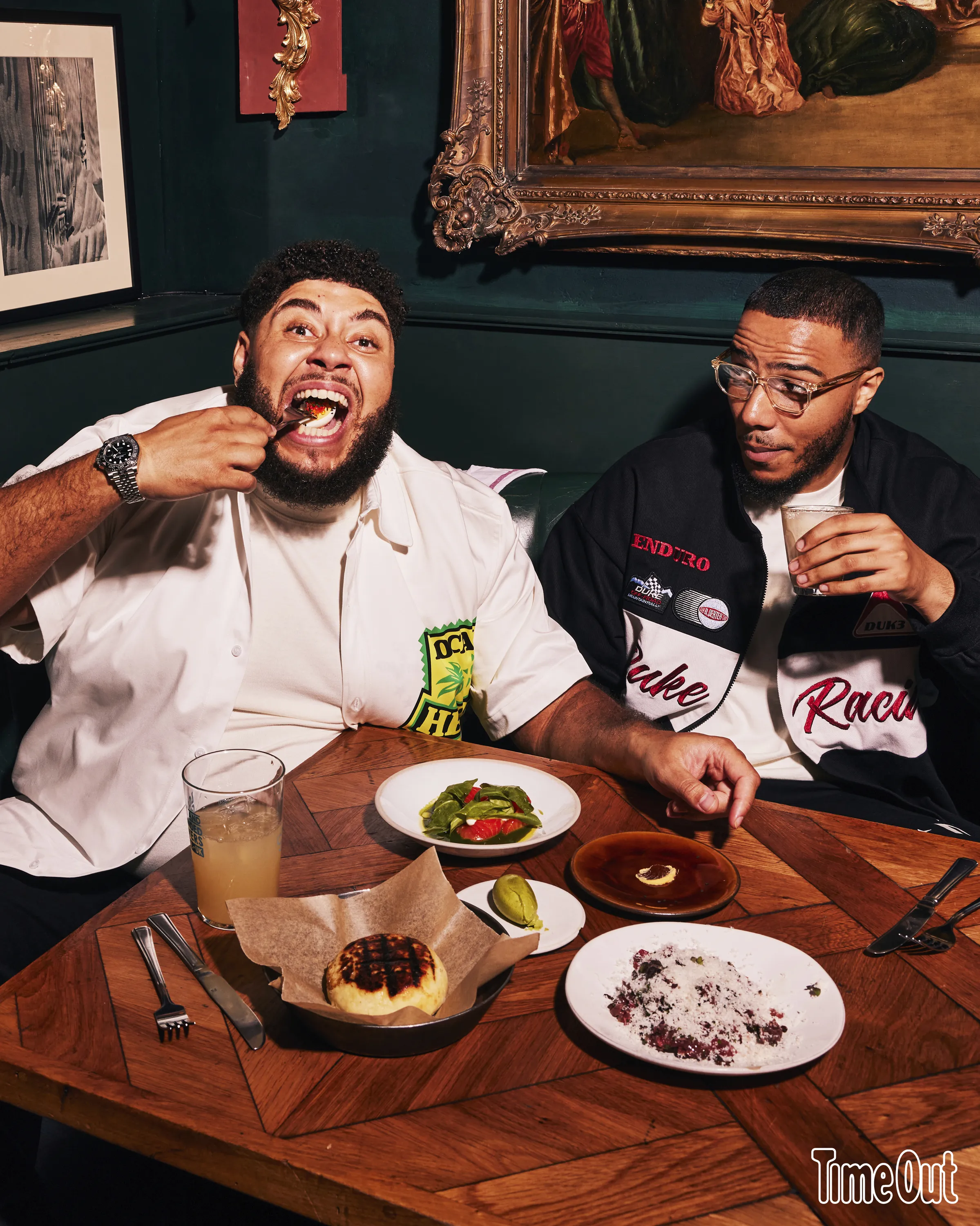 Big Zuu and AJ Tracey at the table