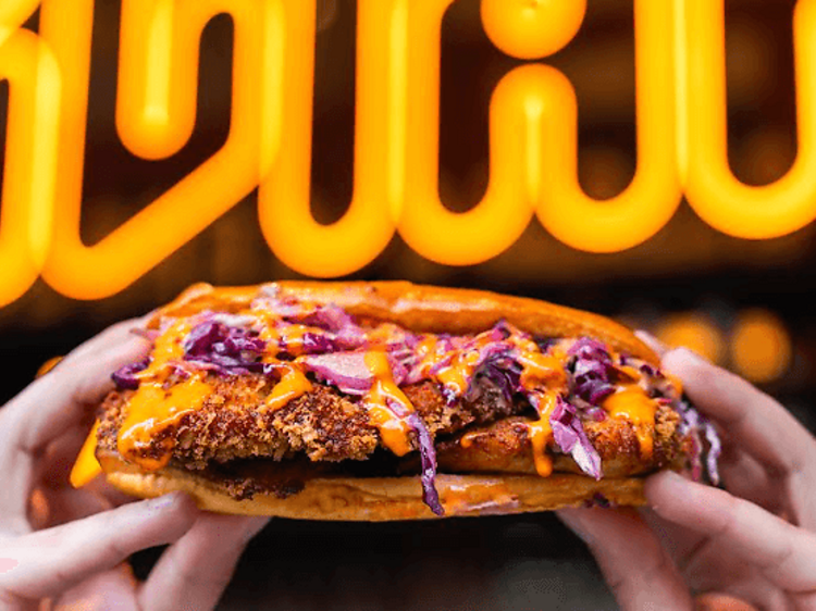Un po’boy de pollo frito (11,55 €) en Gulah