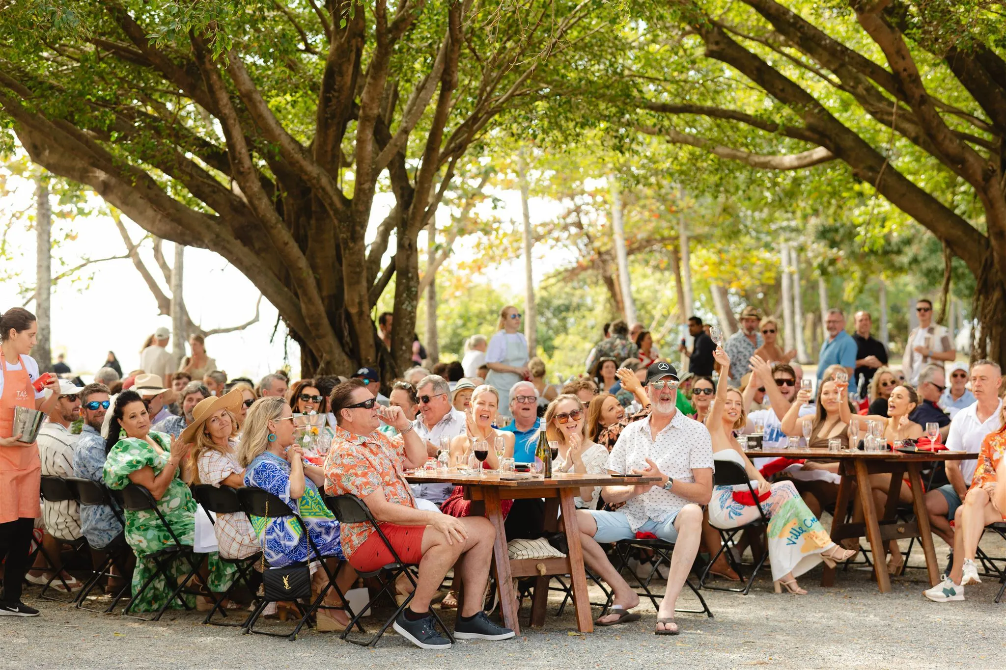 Long lunch under trees