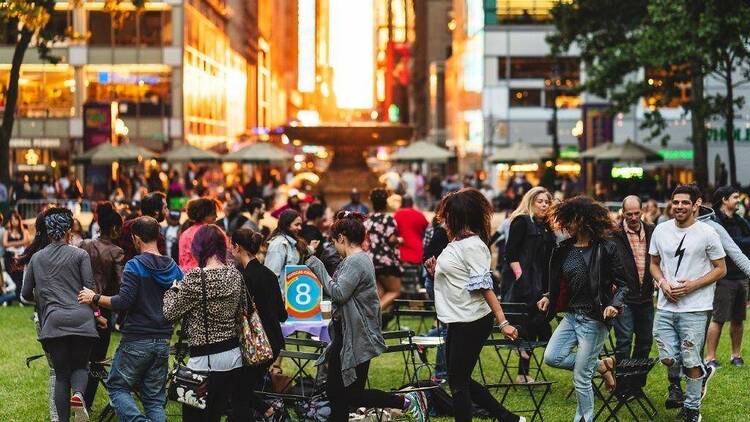 Musical chairs in Bryant Park