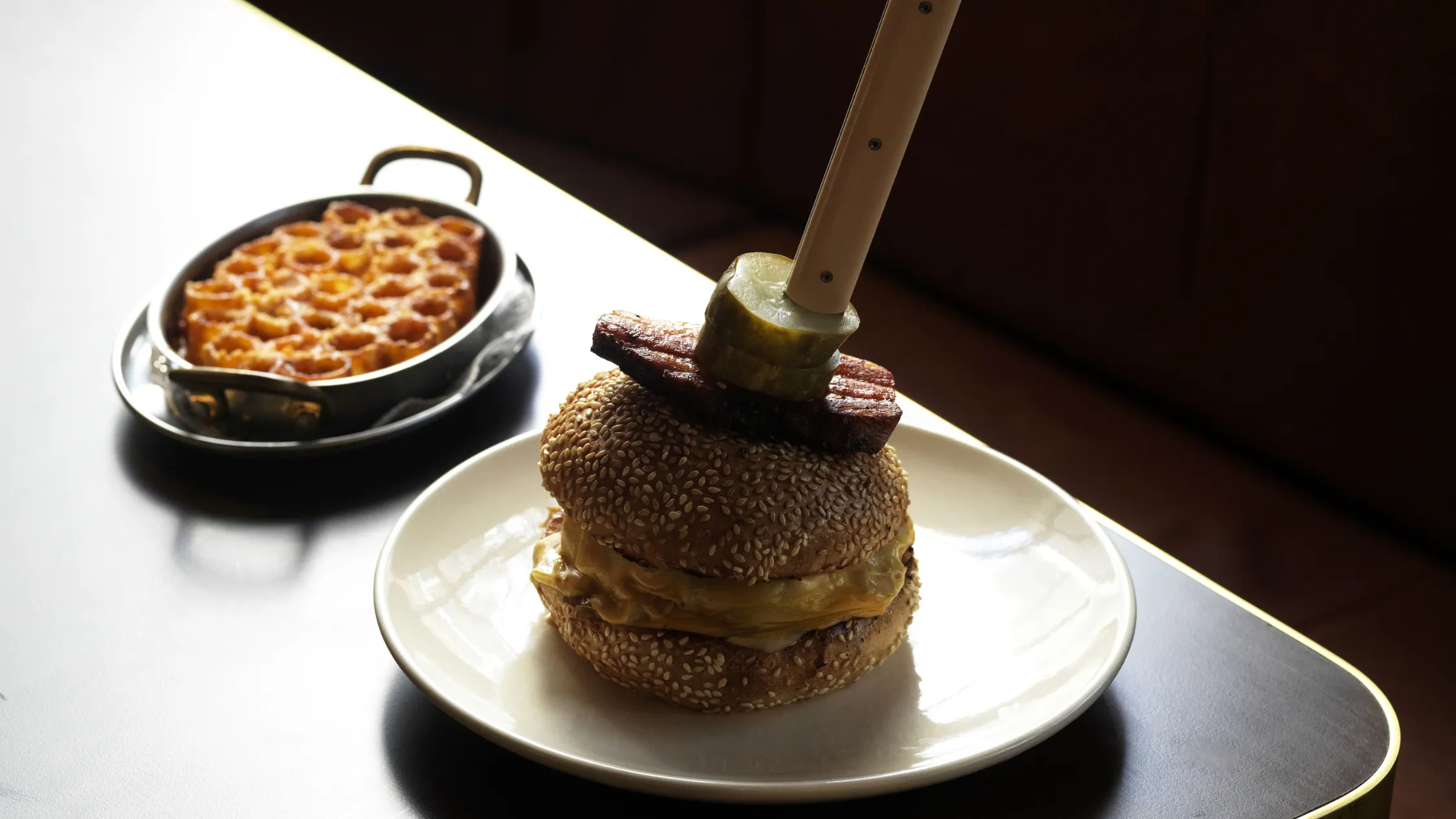 The burger at Clam Bar