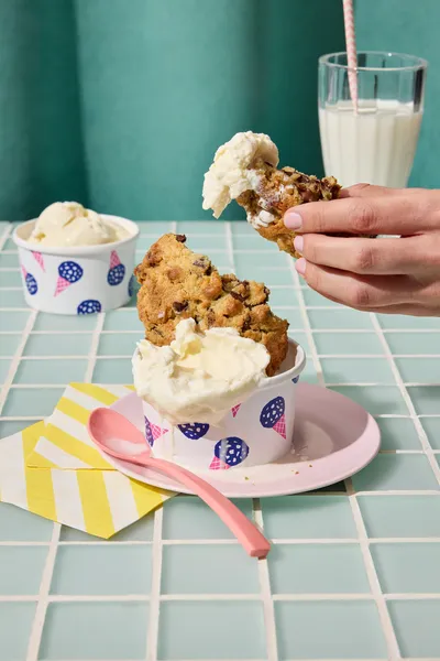 Levain x Pretty Cool Ice Cream cookies à la mode