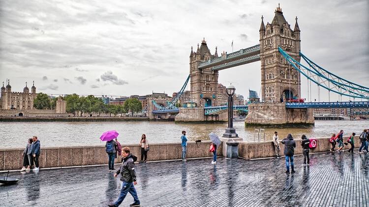 Tower Bridge in the rain, London
