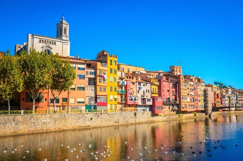 Colourful buildings in Girona