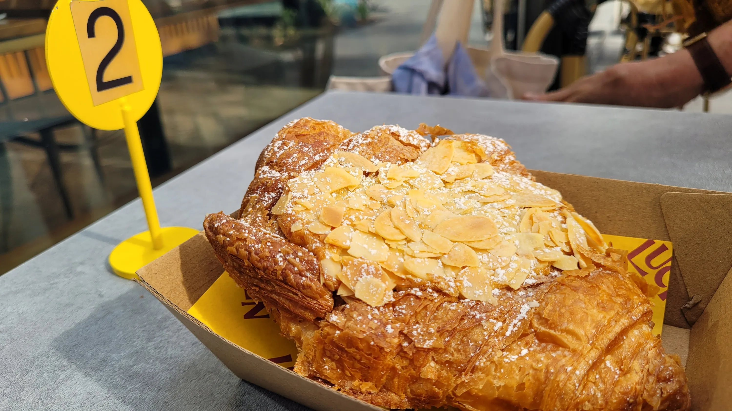 an almond croissant