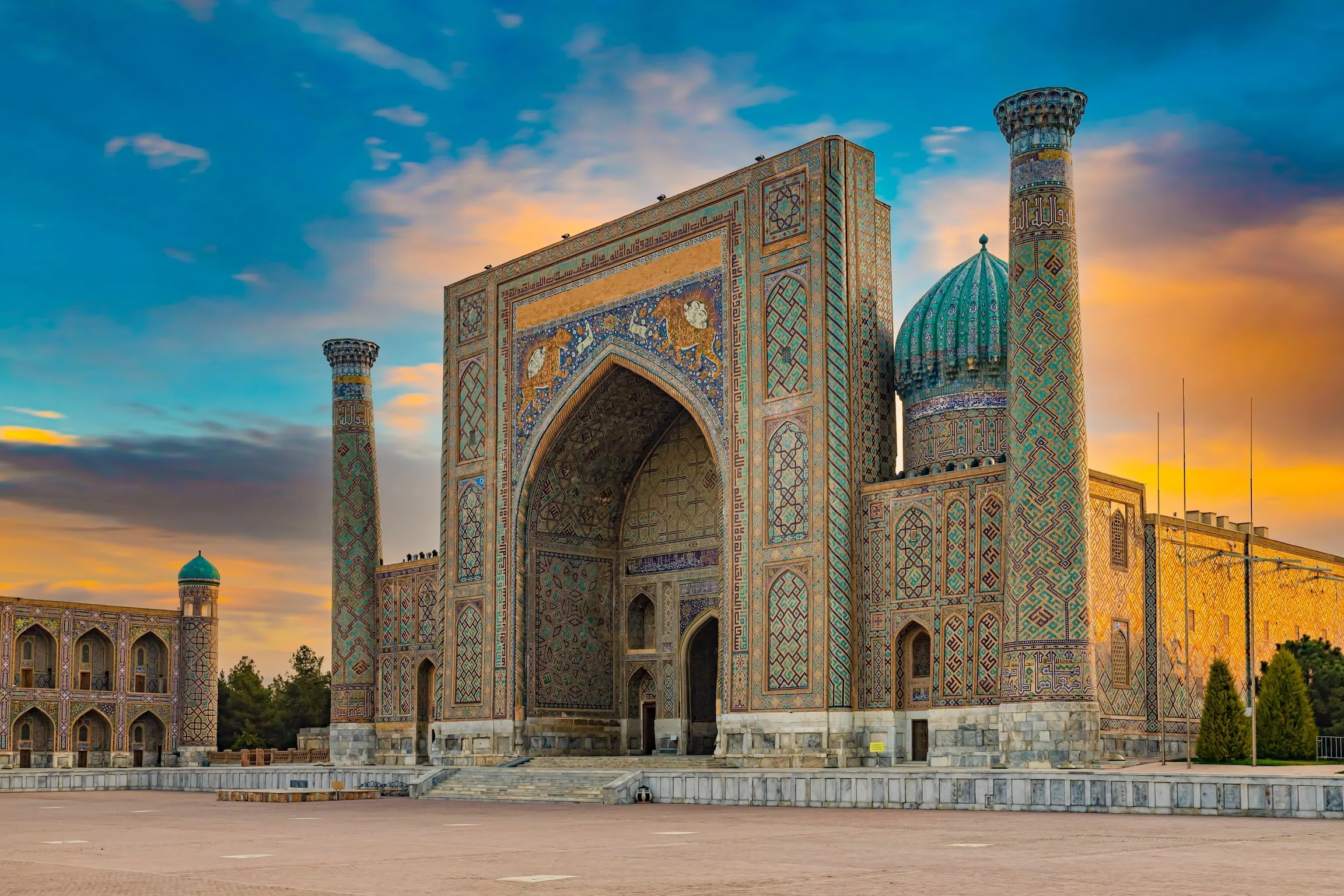 Registan, an old public square in the heart of the ancient city of Samarkand, Uzbekistan.