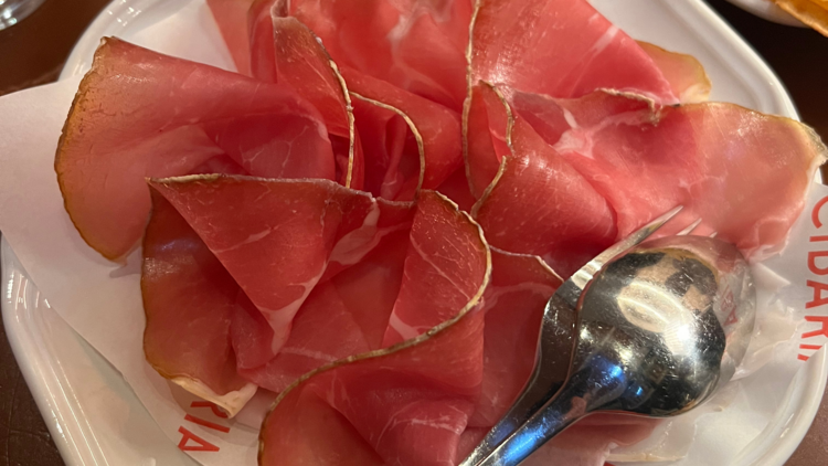 Parma prosciutto at Cibaria Manly