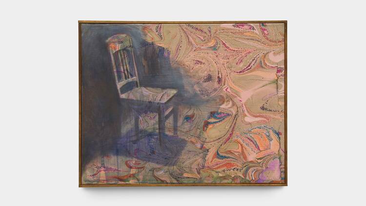 A painting of a chair