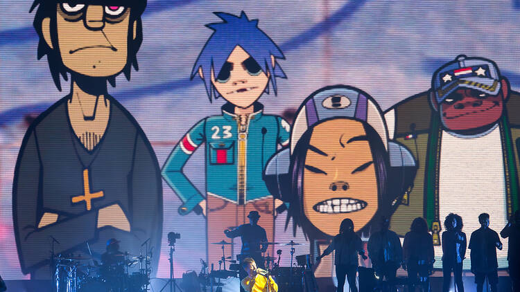 Gorillaz and Damon Albarn performing live in Barcelona, Spain