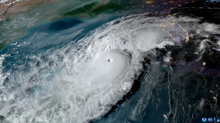 hurricane milton from satellite view