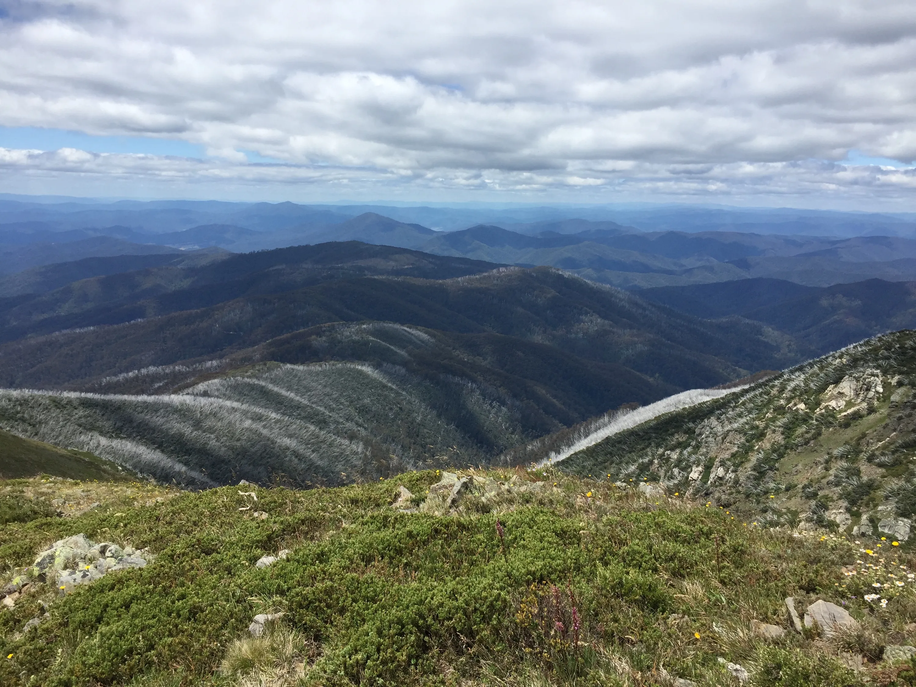 A view overlooking a mountain range.