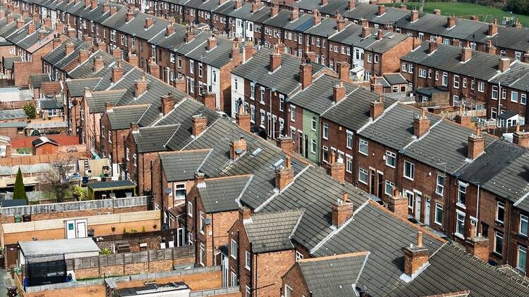 An aerial view of Durham