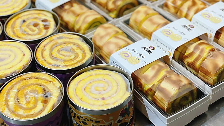 虎岤︰爆餡芋泥虎皮蛋卷