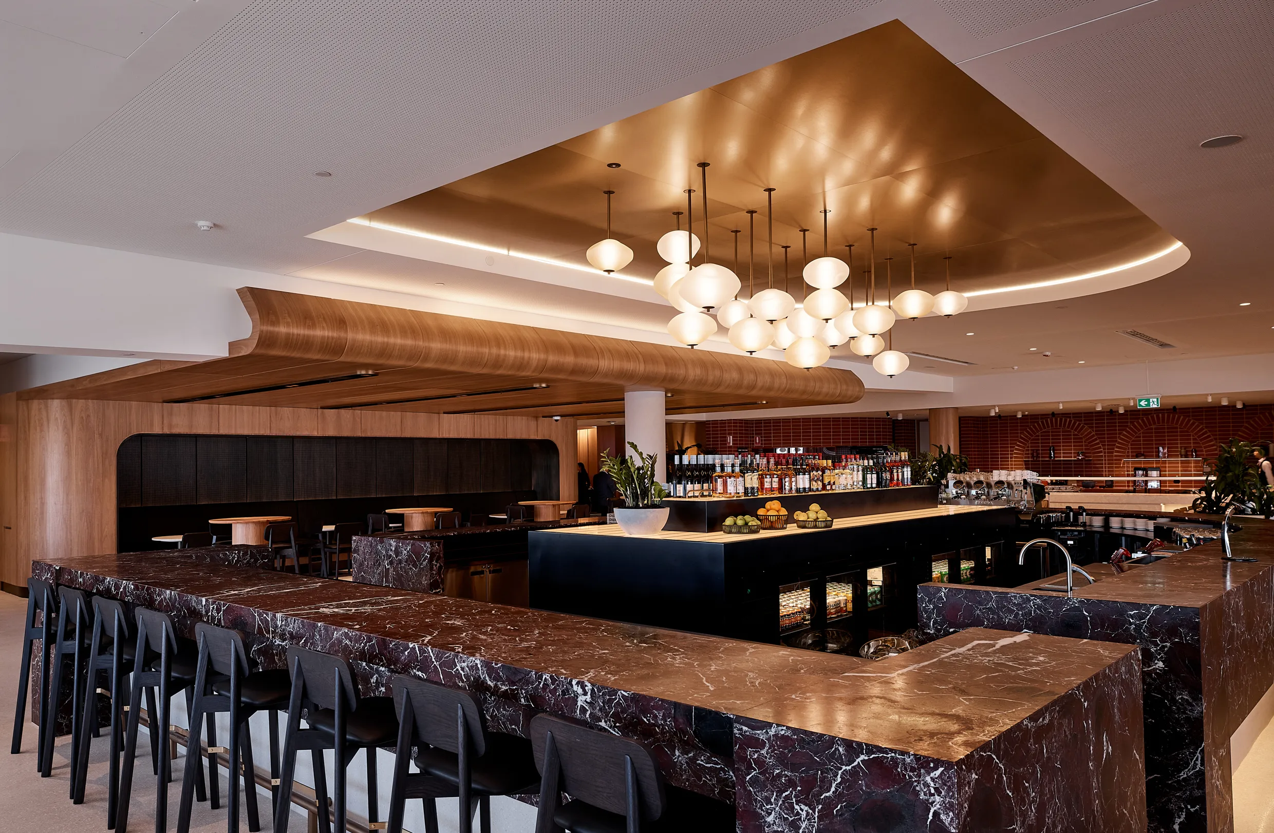 Marble black bar with seating