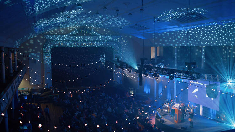 Festival lit up with projections
