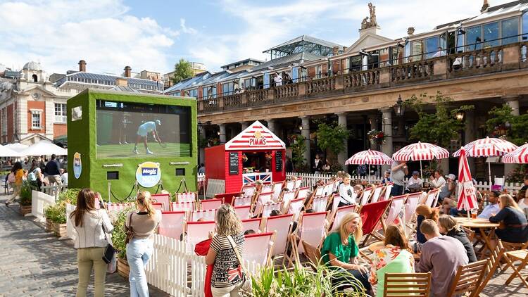 Wimbledon screen in Covent Garden