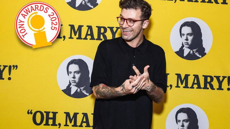 Sam Pinkleton at Oh, Mary! press day 
