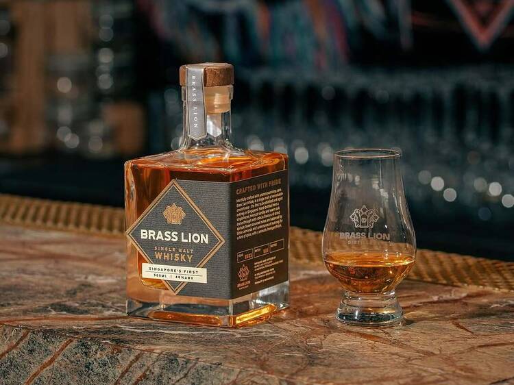 Locally distilled whisky from Brass Lion Distillery