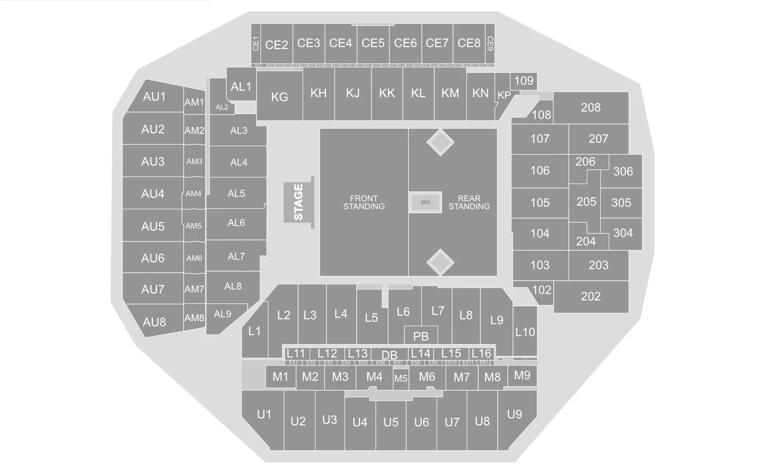 Bruce Springsteen seating plan at Anfield in Liverpool