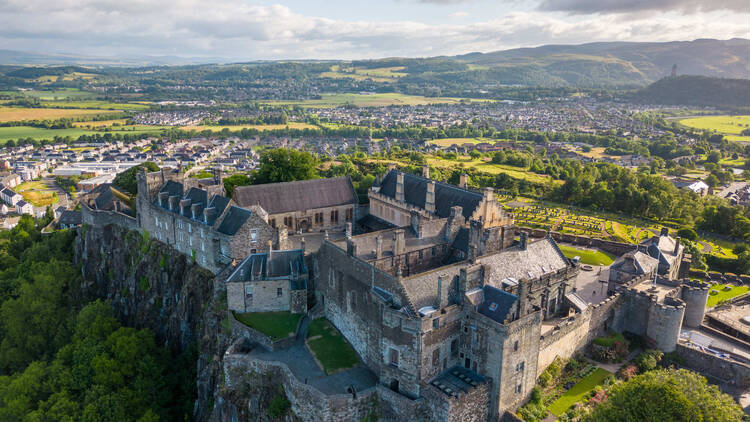 An overhead image of Stirling, Scotland.