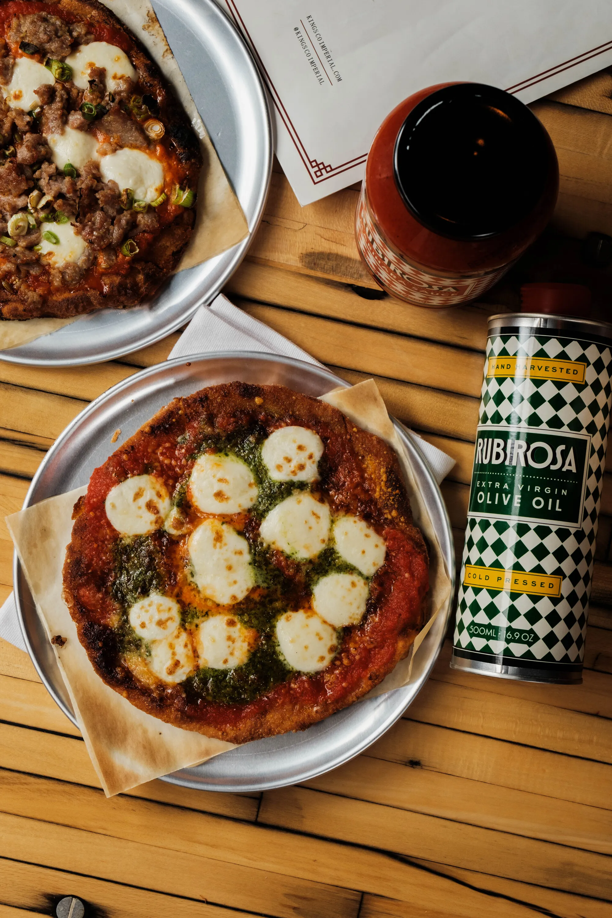 Pizza scallion pancakes at Kings Co Imperial