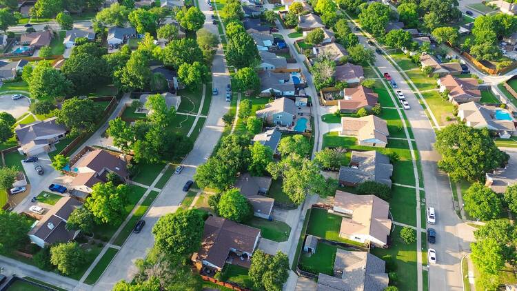 Rows of single-family homes in Texas