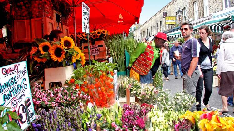 Pick up some pretty bouquets at Columbia Road Flower Market