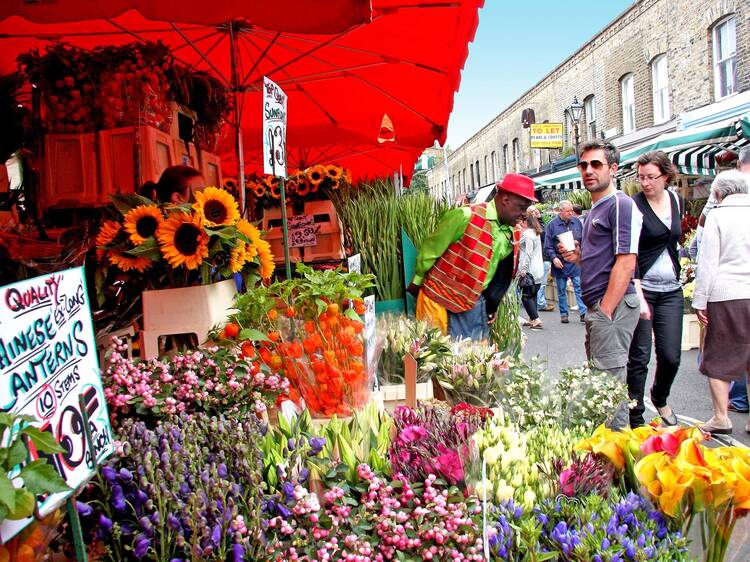 Pick up some pretty bouquets at Columbia Road Flower Market